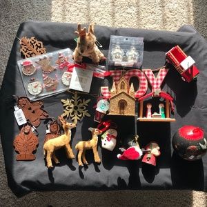 Variety Lot of Christmas Ornaments Holidays items.